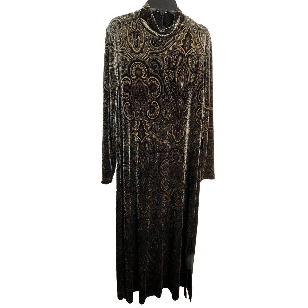 VTG Dress Whimsy Goth Velvet Regency Castle core Dark Academia Paisley Fairy M